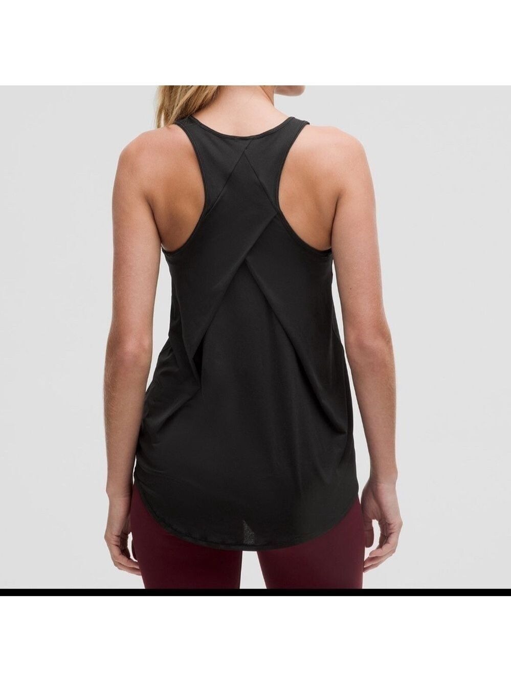 Lululemon- Essential pleated back tank top-black- size 6-NWT - Picture 3 of 8